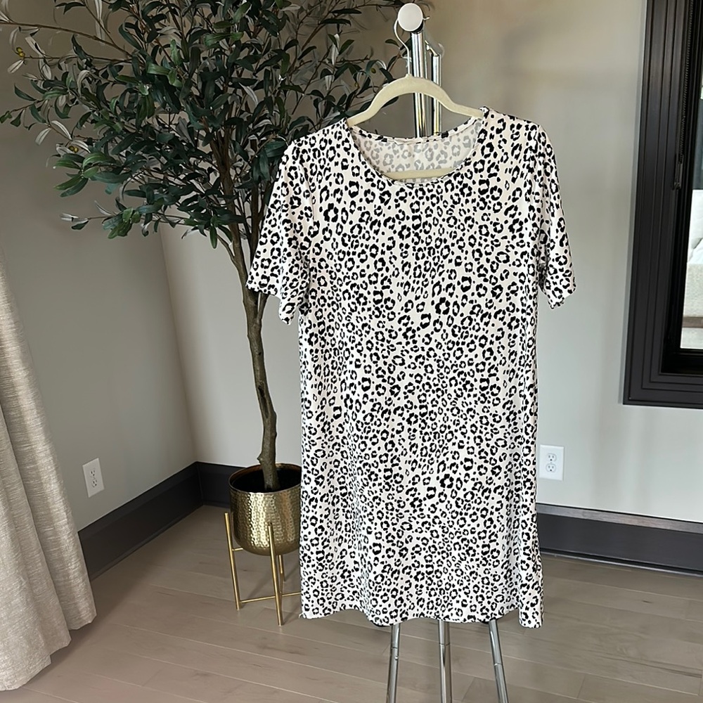 Love in Black and White Mini Sundress Short Sleeve